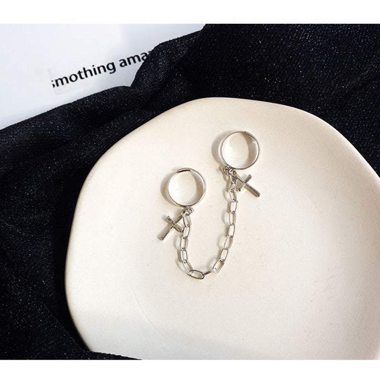 Siamese Chain Personality Exaggeration  Ring Ring Jewelry Women